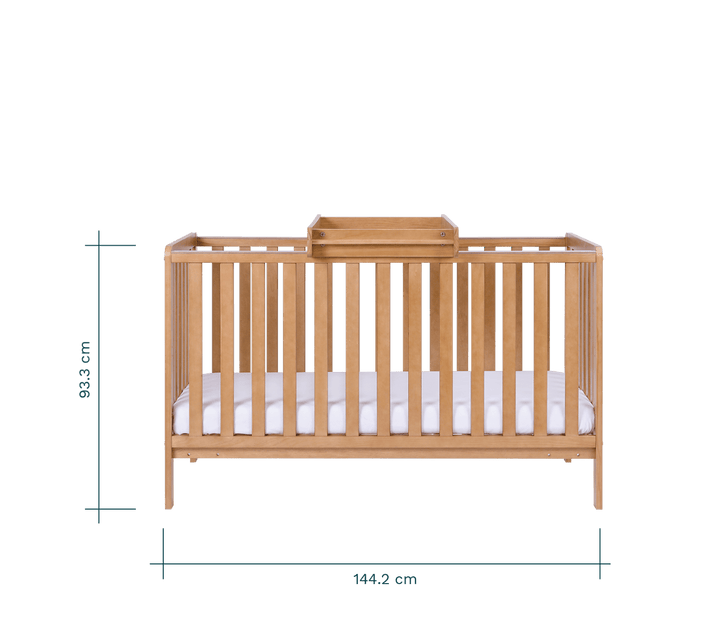 Tutti Bambini Nursery Furniture Tutti Bambini Oak Malmo Cot Bed with Rio Furniture 2 piece Set Dove Grey/Oak