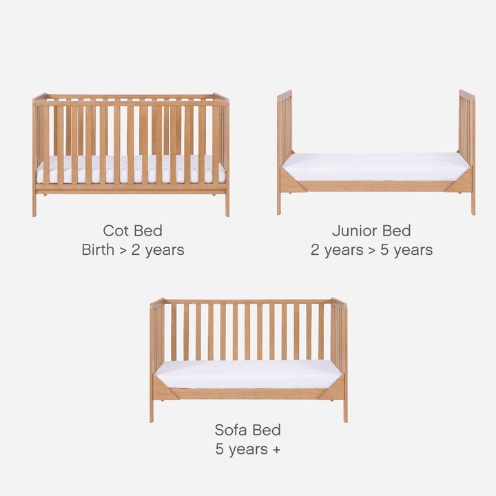 Tutti Bambini Nursery Furniture Tutti Bambini Oak Malmo Cot Bed with Rio Furniture 2 piece Set Dove Grey/Oak