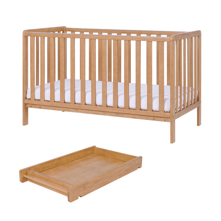 Tutti Bambini Nursery Furniture Tutti Bambini Oak Malmo Cot Bed with Rio Furniture 3piece Set Dove Grey/Oak