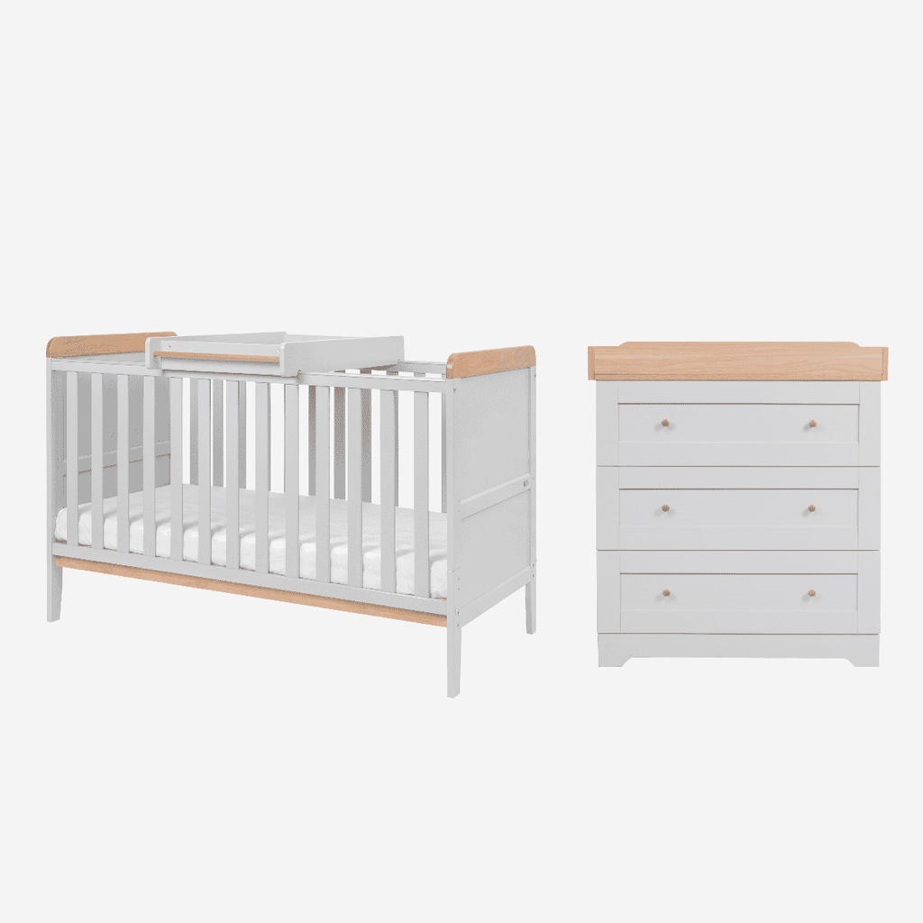 Tutti bambini rio cot bed 2024 white grey