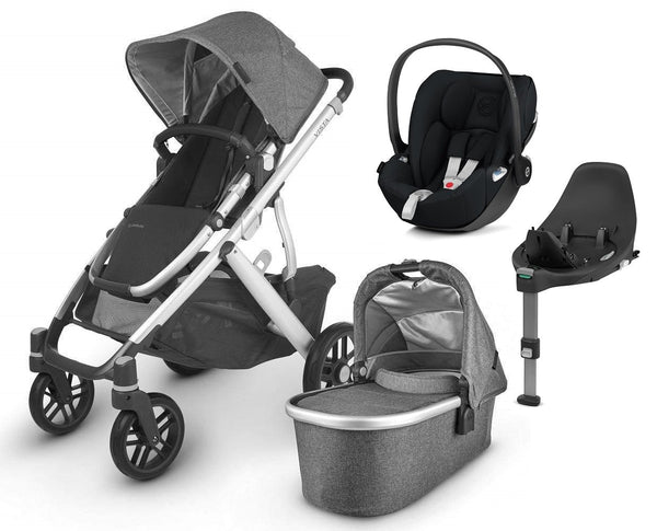 UPPAbaby Travel Systems UPPAbaby Vista V2 with Cloud Z Car Seat and Base - Jordan / Deep Black