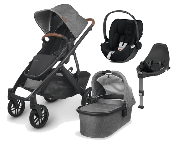 UPPAbaby Travel Systems UPPAbaby Vista V2 with Cloud Z2 Car Seat and Base - Greyson/Deep Black