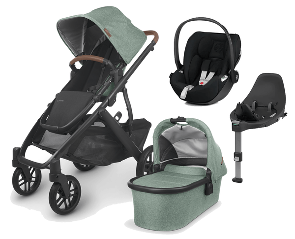 UPPAbaby Travel Systems UPPAbaby Vista V2 with Cloud Z2 Car Seat and Base - Gwen / Deep Black