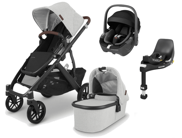 UPPAbaby Travel Systems UPPAbaby Vista V2 with Pebble 360 Car Seat and Base - Anthony / Essential Black