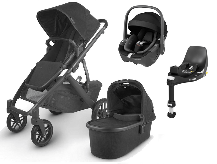 UPPAbaby Travel Systems UPPAbaby Vista V2 with Pebble 360 Car Seat and Base - Jake / Authentic Black