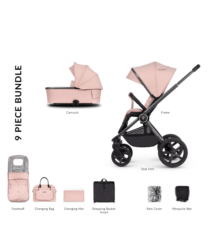 Venicci Prams & Pushchairs Venicci 2 in 1 Tinum UPLINE Pram - Misty Rose